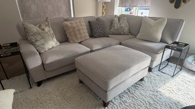 EZ Living Interior L shaped Sofa and Swivel Chair