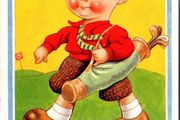 Vera Paterson Golf Postcard J Salmon 5035 Boy Golfing Clubs 1950 DB
