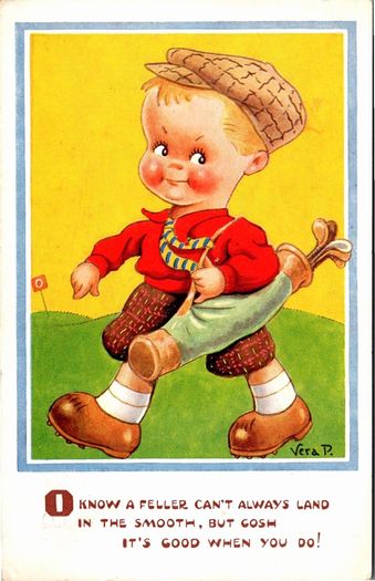 Vera Paterson Golf Postcard J Salmon 5035 Boy Golfing Clubs 1950 DB