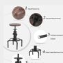Affordable Industrial Style Height Adjustable Swivel Bar Stool With Natural Pinewood Top Image 6