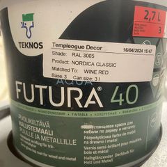 2.7 ltr of  Teknos futura 40 paint