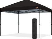 3x3M Pop Up Gazebo Commercial Gazebo With Upgraded Roller Bag, 4 Weight Bags, Stakes and Ropes (Gray Frame,Black)