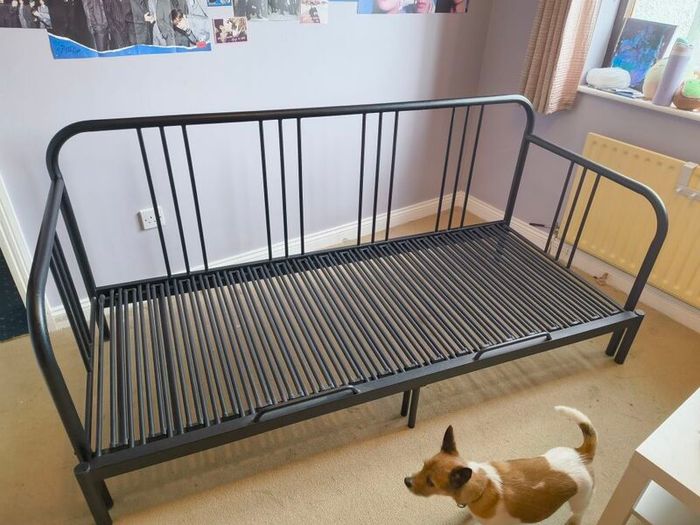 FYRESDAL Day-bed frame, black, 80x200 cm