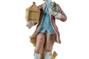 Victorian Man With Bird And Cage Figurine Vintage