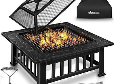 Fire pit 3-in-1 BBQ Grill with Cover