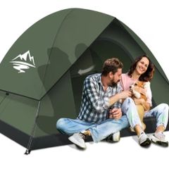 Camping Tent 2 3 Man Dome Tents  Waterproof and Windproof Lightweight Easy Setup, Large Double Layer Tents with Removable Outer Tarp, Portable Outdoor Tent for Outdoor Hiking Backpacking