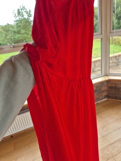 Red Velour Cape size 6-8 years