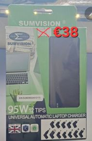 2026 Automatic Sumvision 95W Universal 95W Power Adapter With 12Tips DC (Updated S.tyle) / Charger for Laptops.