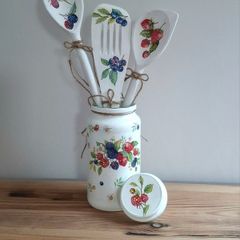 Set of 3 Decorative Kitchen Utensils in the Jar