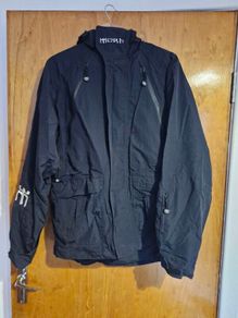 Black Hooded Outdoor Ski Jacket