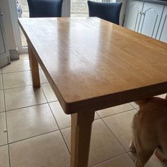 Oak Finish Solid Wood Dining  Table 581/2x35