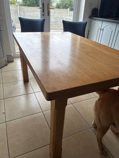 Oak Finish Solid Wood Dining set Table & Chairs