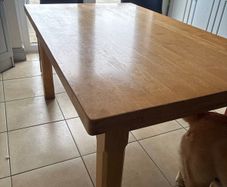 Oak Finish Solid Wood Dining  Table 58 1/2x35
