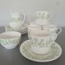 Tea Cups Saucers Sugar Bowl Creamer Royal Doulton Summer Mist Image 2
