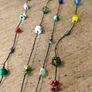 handmade funky necklace featuring a variety of colourful glass and stone beads Image 2