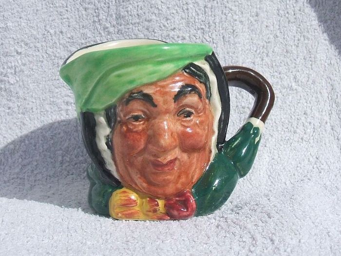 ROYAL DOULTON (D6045) - a vintage miniature character jug of Sairey Gamp (c.1940's). An early issue, scarcer thus.