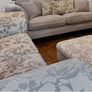 Stunning cream & grey 2 seater sofa with foot stool (bench) Image 3