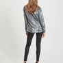 Vila Fadora Silver Metallic Blazer - Size 10 Image 2