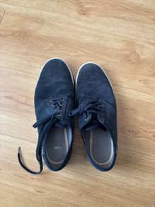"Men's Clarks Navy Suede Lace-Up Shoes - Size 9.5- Great Condition"