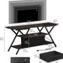 55" TV Stand for TV up to 65 Inch TV Console with Power Outlet and LED Light TV Cabinet 2 Storage Fabric Drawers Entertainment Center for Bedroom Living Room (Black) Image 2
