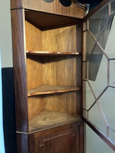 Mahogany corner display cabinet