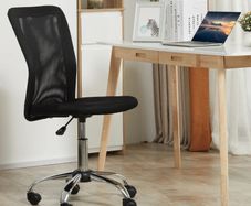 Mesh Ergonomic Home Office Chair w/ Wheels Black