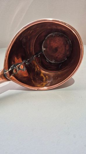 Beautiful Vintage Copper Kettle & Antique Handmade Dovetailed Ladle Set