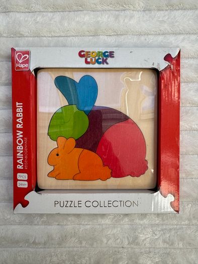 George Luck Puzzle Hape Rabbit 7pcs new Damaged Box Please see photos