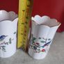 Vintage Set of 2 Aynsley Pembroke Bone China Porcelain Small Fluted Vase 1980s England Image 2