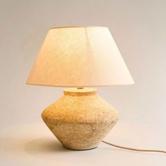Zara Home Table Lamp - Ceramic Base with Linen Shade