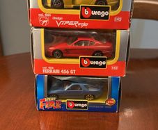 3 Burago cars made in Italy 1/43