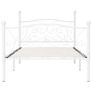Bed Frame with Slatted Base White Metal 100x200 cm Image 4