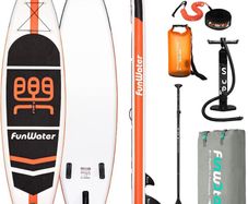 Inflatable Stand-Up Paddleboard, 325 x 84 x 15 cm, Complete Accessories, Adjustable Paddle, Pump, ISUP Travel Backpack, Lead, Waterproof Bag, Up to 150 kg Load Capacity (FREE POSTAGE)