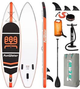 Inflatable Stand-Up Paddleboard, 325 x 84 x 15 cm, Complete Accessories, Adjustable Paddle, Pump, ISUP Travel Backpack, Lead, Waterproof Bag, Up to 150 kg Load Capacity (FREE POSTAGE)