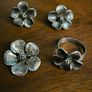 Silver set . Earrings, pendant, ring. Image 2