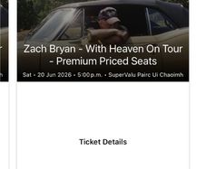 Zach Bryan lower stand tickets row E