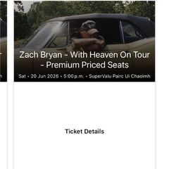 Zach Bryan lower stand tickets row E