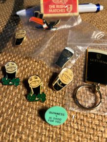 8 Guinness enamel pins / token and key ring