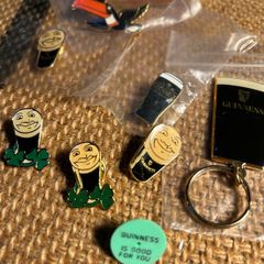 8 Guinness enamel pins / token and key ring