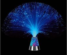 Colour Changing Fibre Optic Crystal Lamp - 13.5" Mood Lamp for Bedroom & Living Room Battery Powered (FREE POSTAGE)