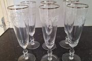 Set of six vintage champagne glasses