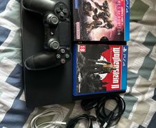 PlayStation 4 Pro 1TB SSD with games, cables and controller