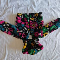 ELSY Outwear Girls Teddy Fleece Jacket - Colourful Floral Sherpa - Made in Italy