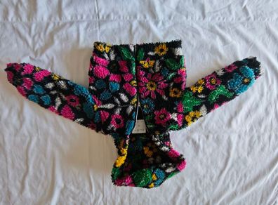 ELSY Outwear Girls Teddy Fleece Jacket - Colourful Floral Sherpa - Made in Italy