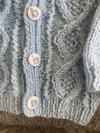 Blue cardigan and hat NB