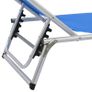 Folding Sun Loungers with Roof 2 pcs Aluminium&Textilene Blue Image 4