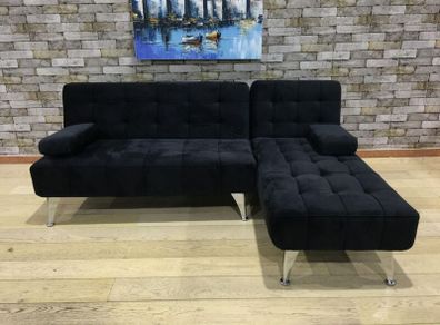 Black Velvet Nordic Comfort Chaise Sofa,198cm