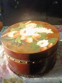 Large Vintage Hand Painted Wooden Box