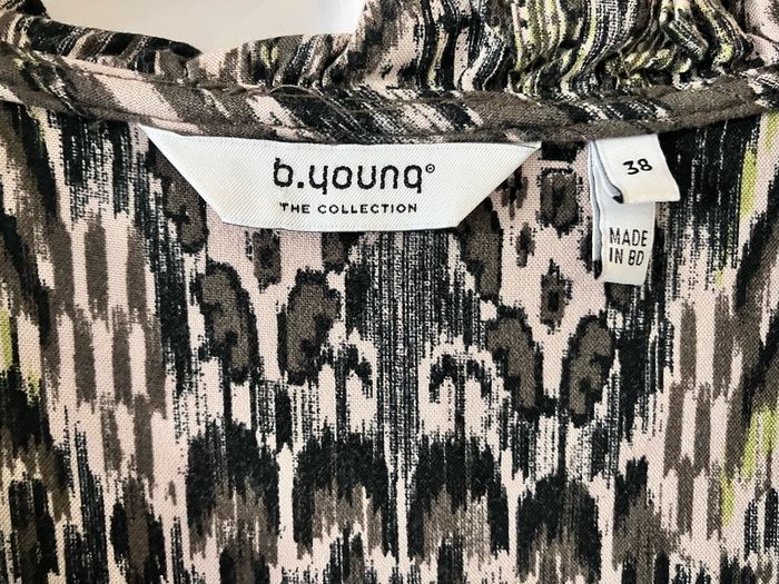 Size 12 Grey/Beige/Green Blouse by B Young