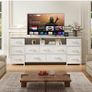 Tv Cabinet, Dresser for Bedroom with 11 Fabric Drawers, TV Stand with Power Socket for TVs up to 70 inch TV Units for Living Room, Bedroom, White Image 6